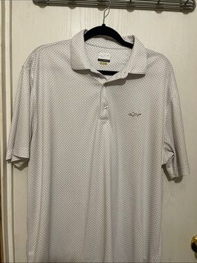 Greg Norman Collection White Micro-Pattern Performance Polo XL